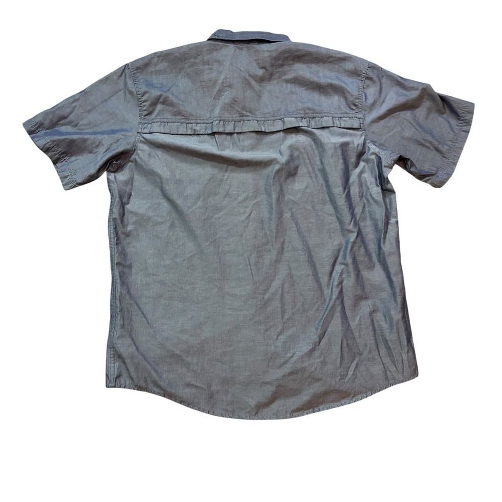 G H Bass Fishing Shirt Sz XL Blue Rod Holder Utility Pockets Short Sleeve Vented - Picture 5 of 9